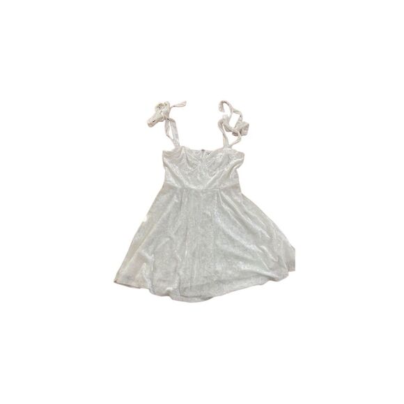 Lulu’s White Velvet Mini Dress - Picture 2 of 4